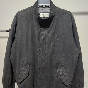 Burberry Vintage Distressed Jacket Ash Black Large Mens
